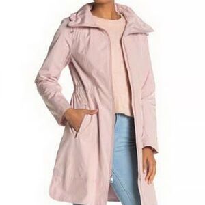 Cole Haan Pink Hooded Raincoat